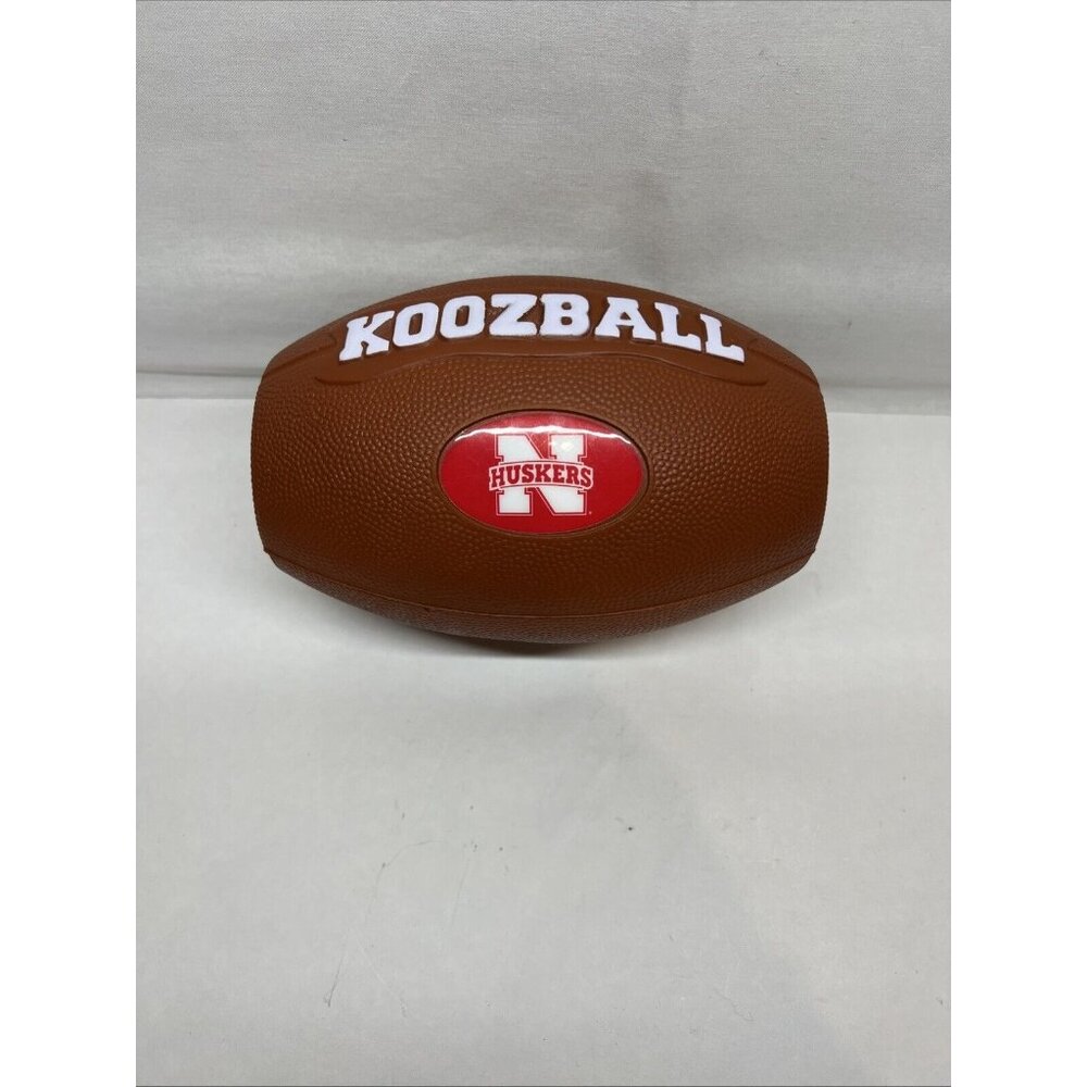 Rare Genuine Official Koozball Football Huskers Can Cooler Koozie Brown NFL NCAA